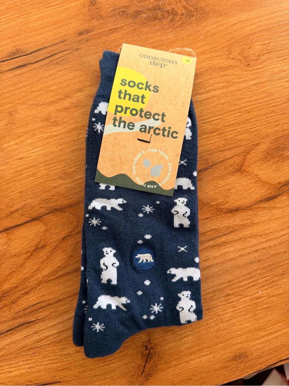 Men’s Navy Polar Bear Crew Socks